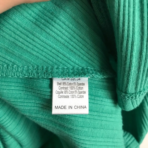 ONE SEPTEMBER Green Ribbed Strappy Tank Sz M - Picture 5 of 5